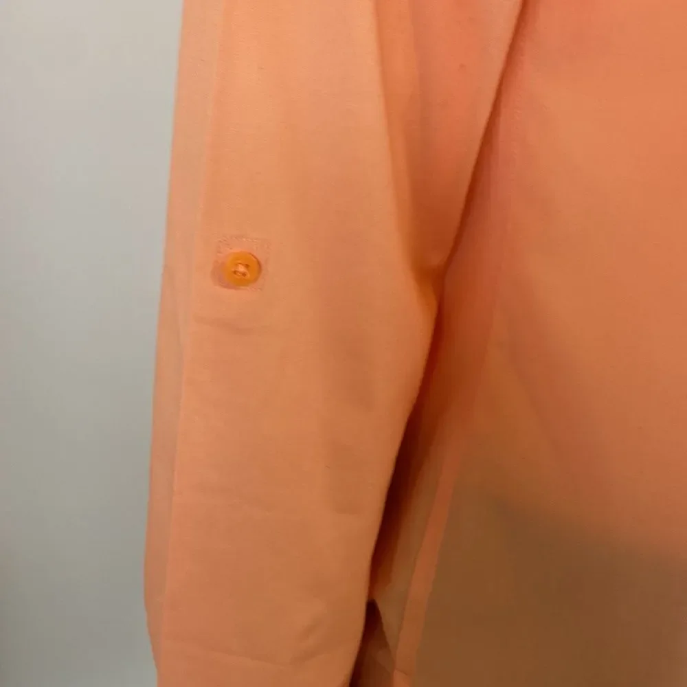 Chico’s No-iron Button Down Blouse with Convertible Sleeves Apricot Size 0